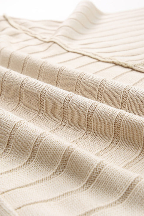 Exposed Seam Ribbed Knit Dolman Sweater