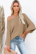 Exposed Seam Ribbed Knit Dolman Sweater