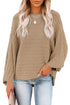 Exposed Seam Ribbed Knit Dolman Sweater