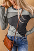 Exposed Seam Ribbed Knit Patchwork Top