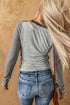 Exposed Seam Ribbed Knit Patchwork Top