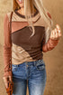 Exposed Seam Ribbed Knit Patchwork Top