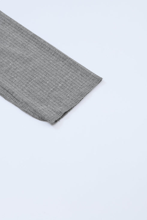 Exposed Seam Ribbed Knit Patchwork Top
