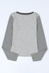 Exposed Seam Ribbed Knit Patchwork Top