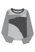 Exposed Seam Ribbed Knit Patchwork Top