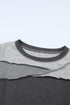 Exposed Seam Ribbed Knit Patchwork Top