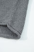 Exposed Seam Ribbed Knit Round Neck Pullover Sweater
