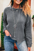 Exposed Seam Ribbed Knit Round Neck Pullover Sweater