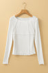 Exposed Seam Ribbed Knit Slim Fit Long Sleeve Top