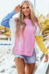 Exposed Seam Side Slit Crew Neck Sweatshirt