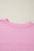 Exposed Seam Side Slit Crew Neck Sweatshirt