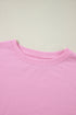 Exposed Seam Side Slit Crew Neck Sweatshirt