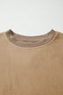 Exposed Seam Split Hem Relaxed Fit Pullover Sweatshirt