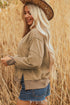 Exposed Seam Split Hem Relaxed Fit Pullover Sweatshirt