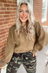 Exposed Seam Split Hem Relaxed Fit Pullover Sweatshirt