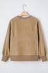 Exposed Seam Split Hem Relaxed Fit Pullover Sweatshirt