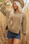 Exposed Seam Split Hem Relaxed Fit Pullover Sweatshirt