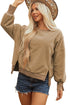 Exposed Seam Split Hem Relaxed Fit Pullover Sweatshirt