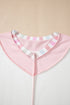 Exposed Seam Striped Panel Relaxed Fit V Neck Top