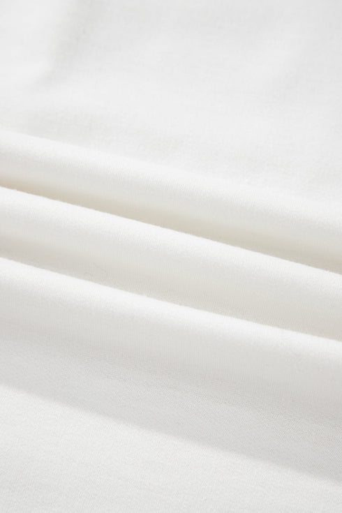 Exposed Seam Striped Panel Relaxed Fit V Neck Top