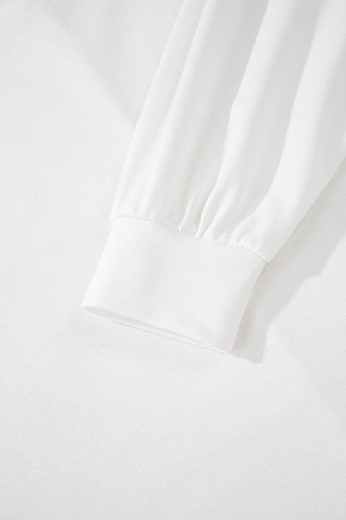 Exposed Seam Striped Panel Relaxed Fit V Neck Top