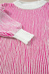 Exposed Seam Striped Ribbed Knit Crew Neck Sweater