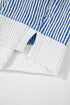 Exposed Seam Striped Ribbed Knit Crew Neck Sweater
