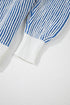 Exposed Seam Striped Ribbed Knit Crew Neck Sweater