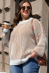 Exposed Seam Striped Ribbed Knit Crew Neck Sweater