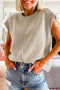 Exposed Seam Textured Knit Sleeveless Pullover Sweater