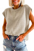 Exposed Seam Textured Knit Sleeveless Pullover Sweater