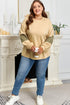 Exposed Seam Textured Patchwork Drop Shoulder Long Sleeve Top