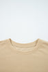 Exposed Seam Textured Patchwork Drop Shoulder Long Sleeve Top