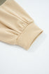 Exposed Seam Textured Patchwork Drop Shoulder Long Sleeve Top