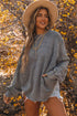 Exposed Seam Twist Open Back Oversized Pullover Sweatshirt