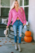 Exposed Seam Twist Open Back Oversized Pullover Sweatshirt