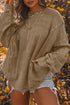 Exposed Seam Twist Open Back Oversized Pullover Sweatshirt