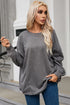 Exposed Seam Twist Open Back Oversized Pullover Sweatshirt