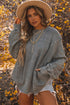 Exposed Seam Twist Open Back Oversized Pullover Sweatshirt
