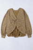 Exposed Seam Twist Open Back Oversized Pullover Sweatshirt