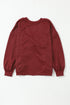 Exposed Seam Twist Open Back Oversized Pullover Sweatshirt