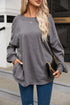 Exposed Seam Twist Open Back Oversized Pullover Sweatshirt