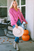 Exposed Seam Twist Open Back Oversized Pullover Sweatshirt