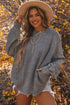 Exposed Seam Twist Open Back Oversized Pullover Sweatshirt
