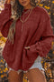Exposed Seam Twist Open Back Oversized Pullover Sweatshirt