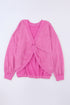 Exposed Seam Twist Open Back Oversized Pullover Sweatshirt
