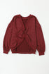 Exposed Seam Twist Open Back Oversized Pullover Sweatshirt