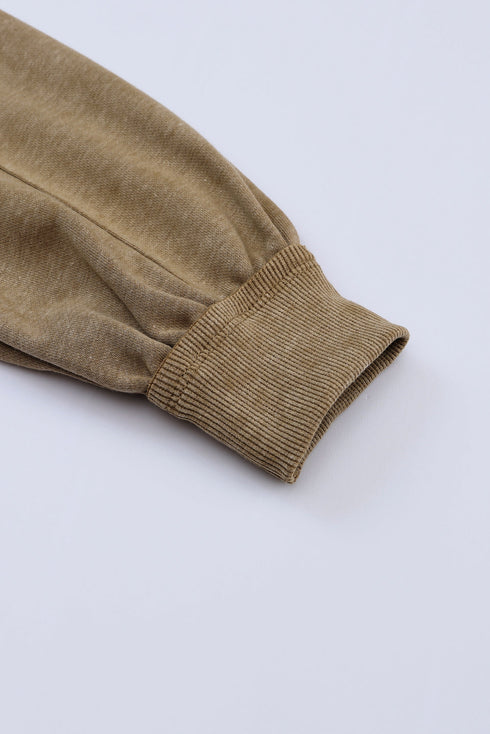 Exposed Seam Twist Open Back Oversized Pullover Sweatshirt