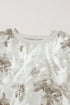 Exposed Seam Woodland Print Split Hem Sweatshirt