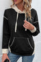 Exposed Stitch Panel Detail Relaxed Pullover Hoodie